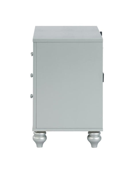 Gunnison Silver Metallic 2-Drawer Nightstand by Coaster at Eve Furniture