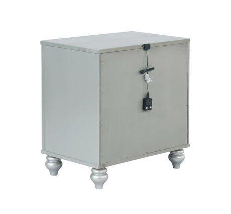 Gunnison Silver Metallic 2-Drawer Nightstand by Coaster at Eve Furniture