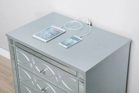 Gunnison Silver Metallic 2-Drawer Nightstand by Coaster at Eve Furniture