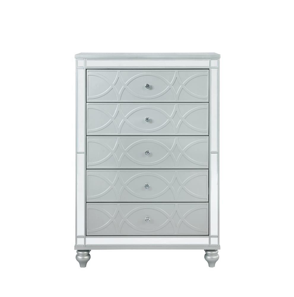 Gunnison Silver Metallic 5-Drawer Chest by Coaster at Eve Furniture
