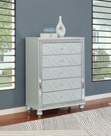 Gunnison Silver Metallic 5-Drawer Chest by Coaster at Eve Furniture