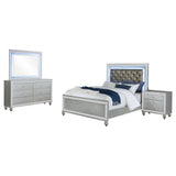 Gunnison Silver Metallic 5-Piece California King Bedroom Set with LED Lighting by Coaster at Eve Furniture