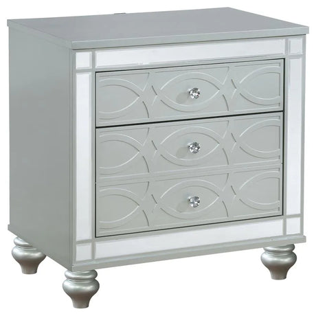 Gunnison Silver Metallic 5-Piece King Bedroom Set with LED Lighting by Coaster at Eve Furniture
