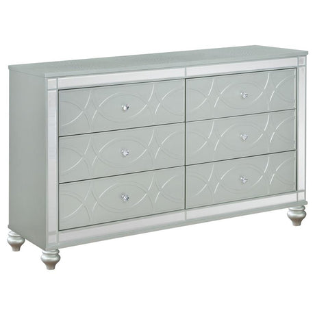 Gunnison Silver Metallic 5-Piece Queen Bedroom Set with LED Lighting by Coaster at Eve Furniture