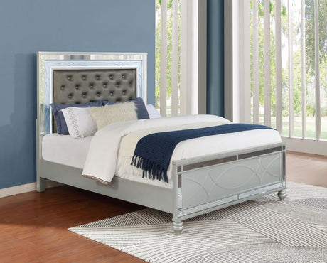 Gunnison Silver Metallic California King Panel Bed with LED Lighting by Coaster at Eve Furniture