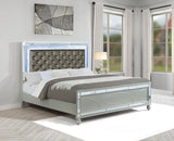 Gunnison Silver Metallic Eastern King Panel Bed with LED Lighting by Coaster at Eve Furniture