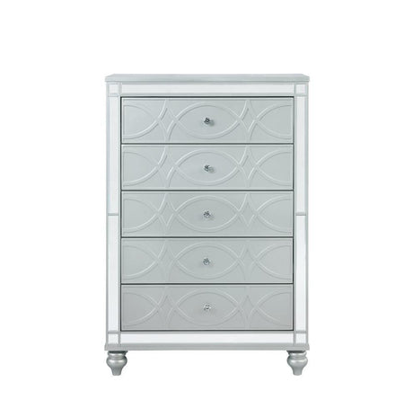 Gunnison Silver Metallic 5-Drawer Chest by Coaster at Eve Furniture