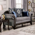 Gustavo Gray/Walnut Loveseat by Furniture of America at Eve Furniture