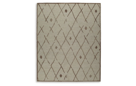 Guyford Beige/Brown Large Rug by Ashley at Eve Furniture
