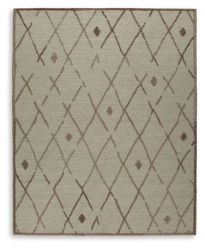 Guyford Beige/Brown Large Rug by Ashley at Eve Furniture
