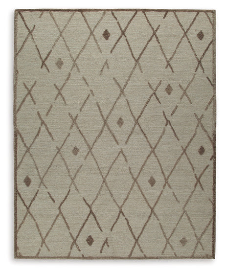 Guyford Beige/Brown Large Rug by Ashley at Eve Furniture
