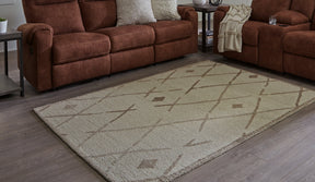 Guyford Beige/Brown Medium Rug by Ashley at Eve Furniture