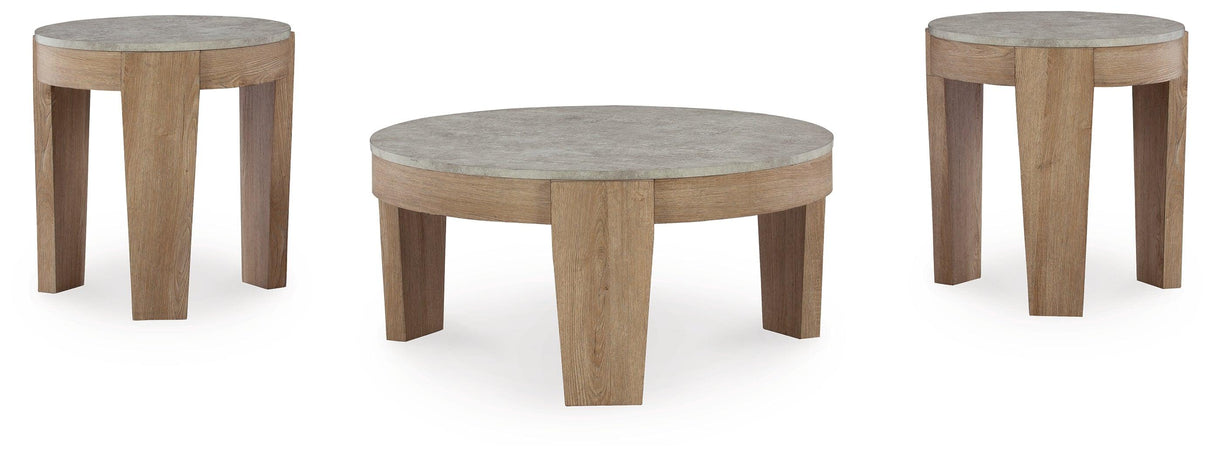 Guystone Light Brown Table by Ashley at Eve Furniture