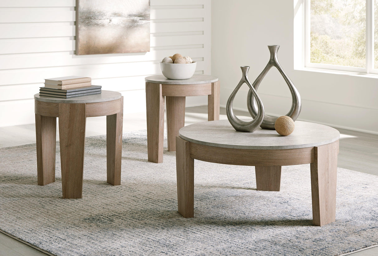 Guystone Light Brown Table by Ashley at Eve Furniture