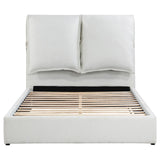 Gwendoline Upholstered White Queen Platform Bed with Pillow Headboard by Coaster at Eve Furniture
