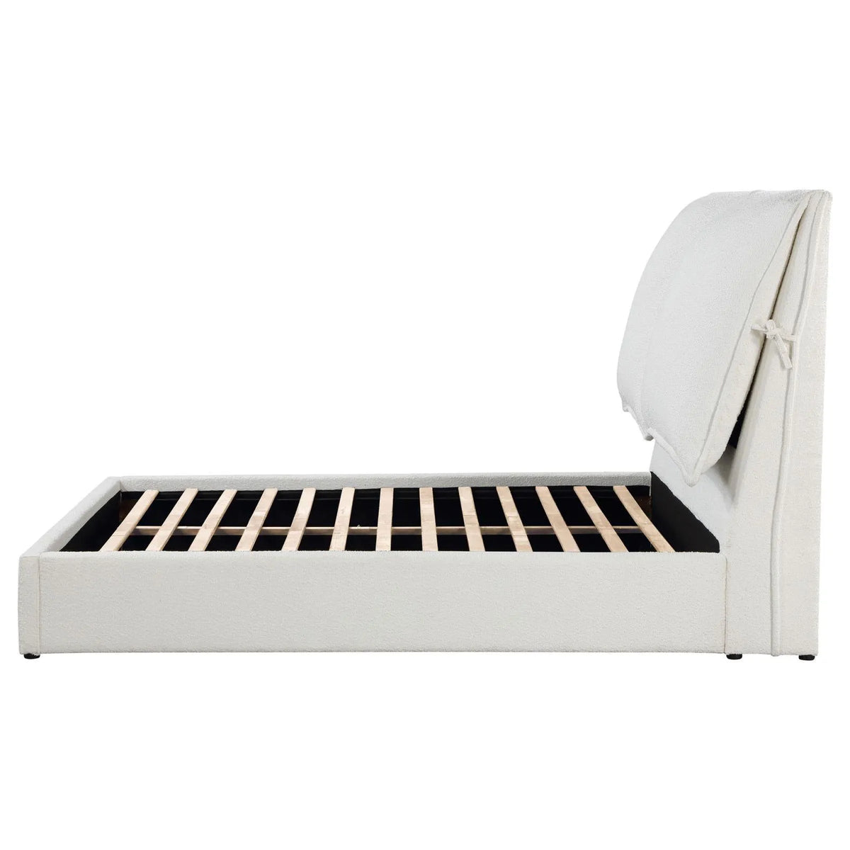Gwendoline Upholstered White Queen Platform Bed with Pillow Headboard by Coaster at Eve Furniture