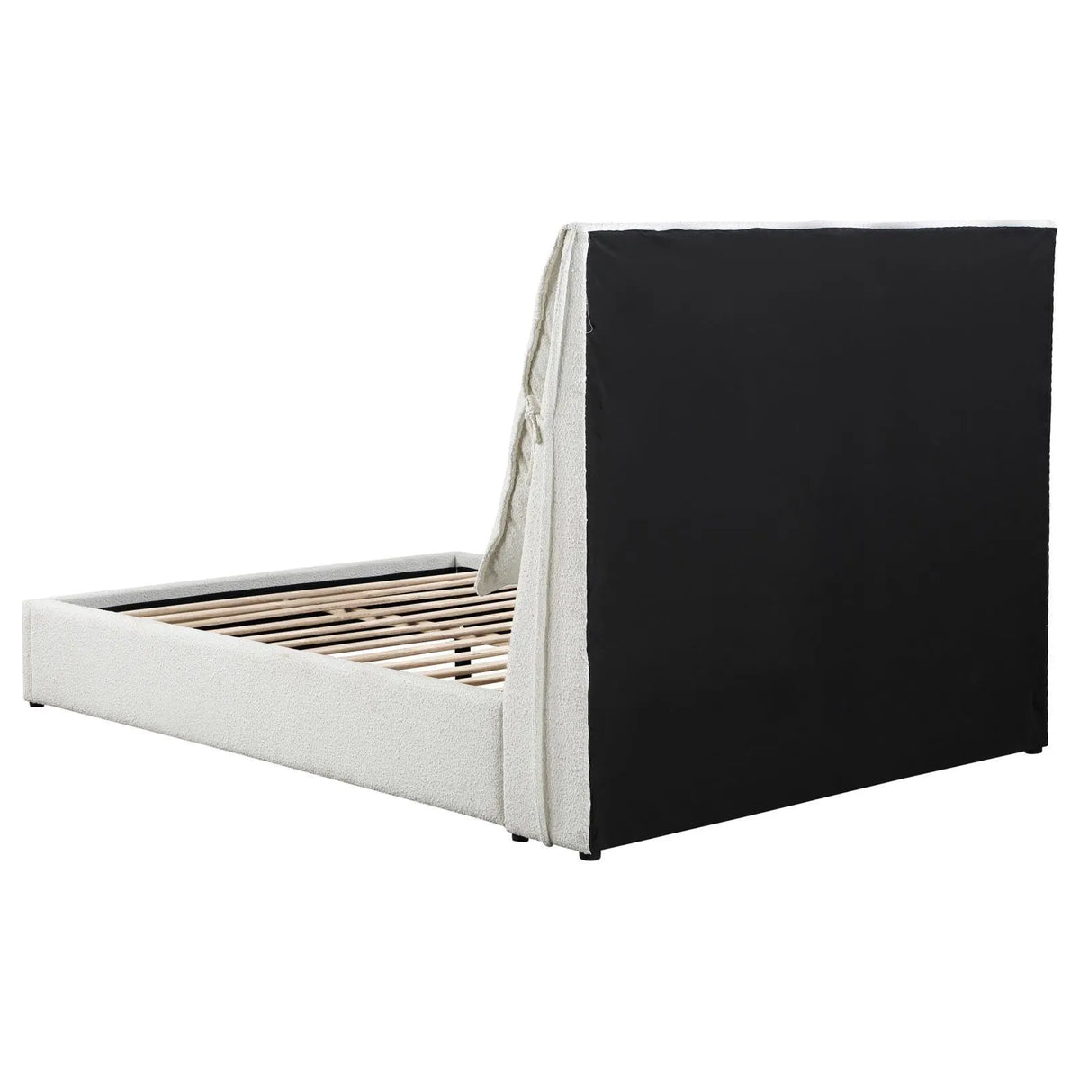 Gwendoline Upholstered White Queen Platform Bed with Pillow Headboard by Coaster at Eve Furniture