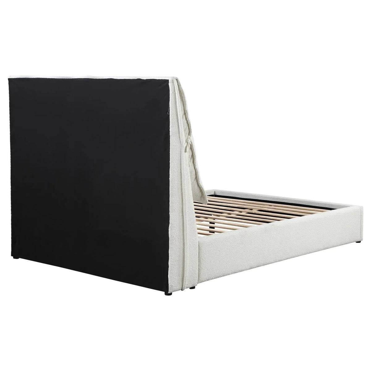 Gwendoline Upholstered White Queen Platform Bed with Pillow Headboard by Coaster at Eve Furniture