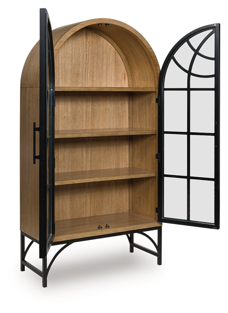 Gwenwich Natural/Black Accent Cabinet by Ashley at Eve Furniture