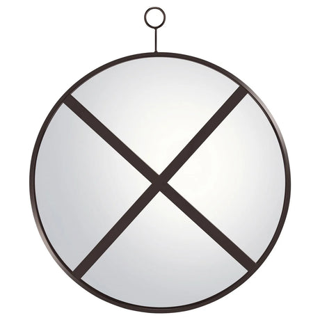 Gwyneth Black Nickel Round Wall Mirror by Coaster at Eve Furniture