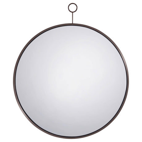 Gwyneth Black Nickel Round Wall Mirror by Coaster at Eve Furniture