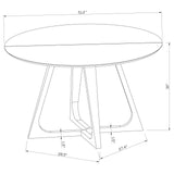 Gwynn White and Gold Stainless Steel Base Marble Top Round Dining Table by Coaster at Eve Furniture