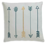 Gyldan White/Teal/Gold Pillow by Ashley at Eve Furniture