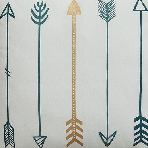 Gyldan White/Teal/Gold Pillow by Ashley at Eve Furniture
