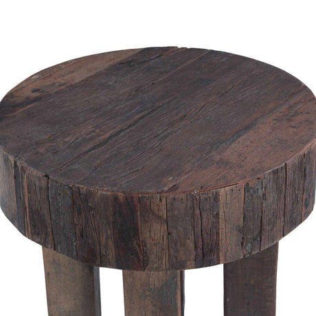 Hacienda 24" Round Side Table in Reclaimed Hardwood by Home Trends & Design at Eve Furniture