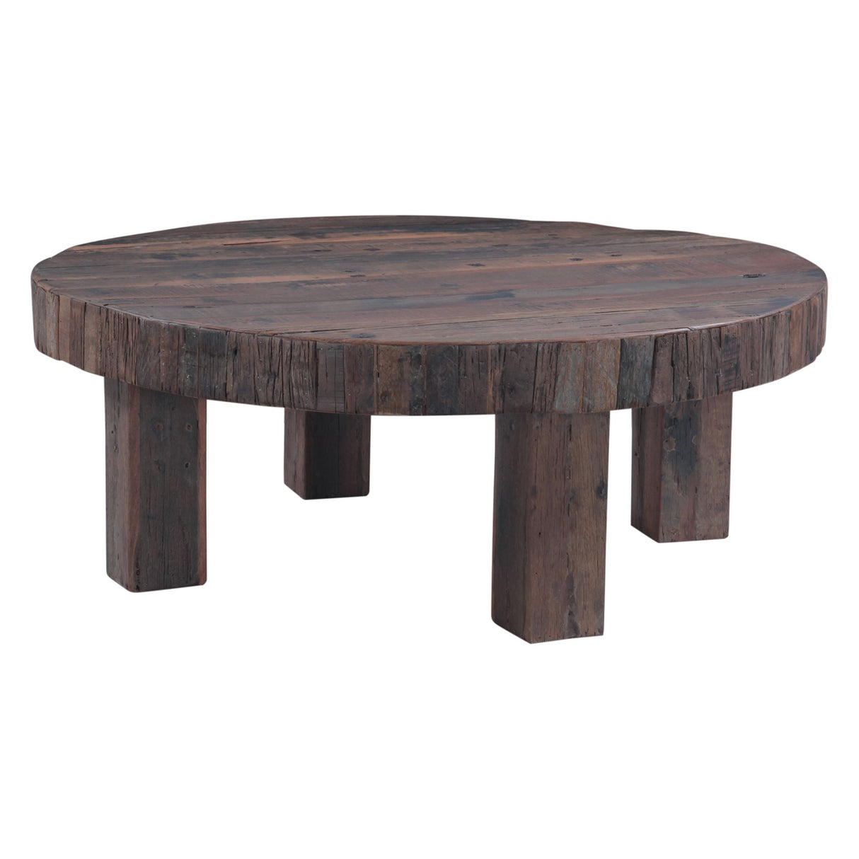 Hacienda 47" Round Coffee Table in Reclaimed Wood by Home Trends & Design at Eve Furniture