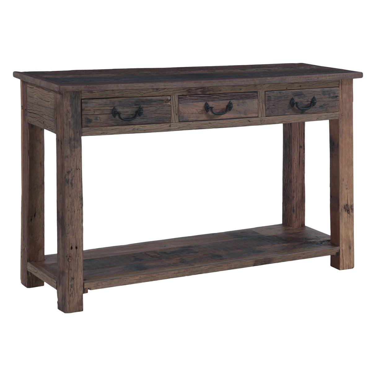 Hacienda 50" Console Table with Three Drawers in Reclaimed Wood by Home Trends & Design at Eve Furniture