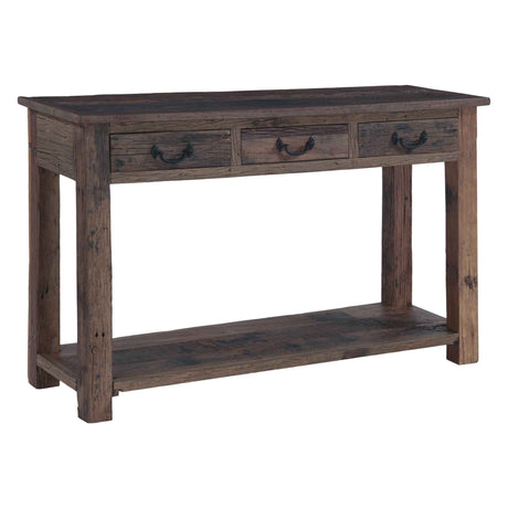 Hacienda 50" Console Table with Three Drawers in Reclaimed Wood by Home Trends & Design at Eve Furniture