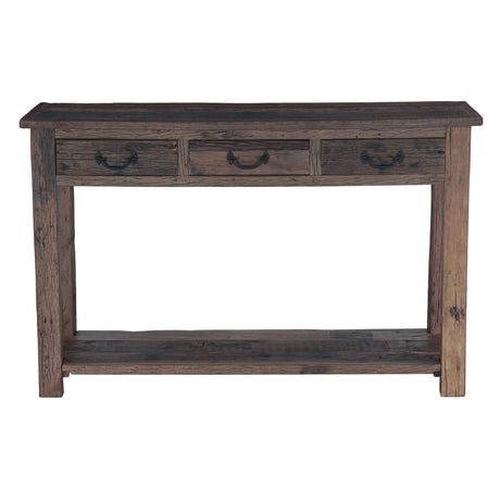 Hacienda 50" Console Table with Three Drawers in Reclaimed Wood by Home Trends & Design at Eve Furniture