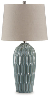Hadbury Pale Blue/Teal Table Lamp by Ashley at Eve Furniture