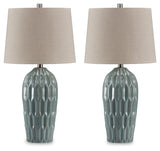 Hadbury Pale Blue/Teal Table Lamp by Ashley at Eve Furniture