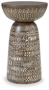 Hadcher Cream/Brown Accent Table by Ashley at Eve Furniture