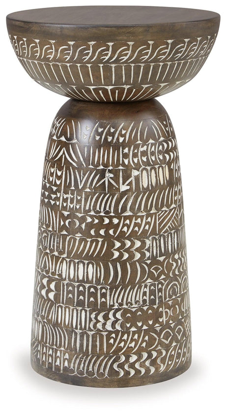 Hadcher Cream/Brown Accent Table by Ashley at Eve Furniture