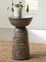 Hadcher Cream/Brown Accent Table by Ashley at Eve Furniture