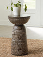 Hadcher Cream/Brown Accent Table by Ashley at Eve Furniture