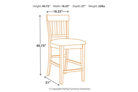 Haddigan Dark Brown Counter Height Barstool, Set of 2 by Ashley at Eve Furniture