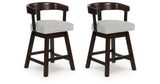 Haddigan Dark Brown Counter Height Barstool, Set of 2 by Ashley at Eve Furniture