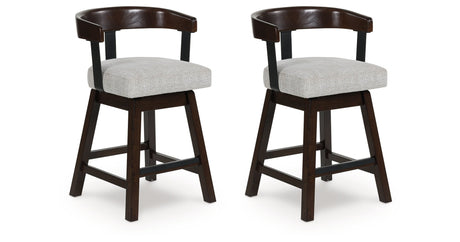 Haddigan Dark Brown Counter Height Barstool, Set of 2 by Ashley at Eve Furniture