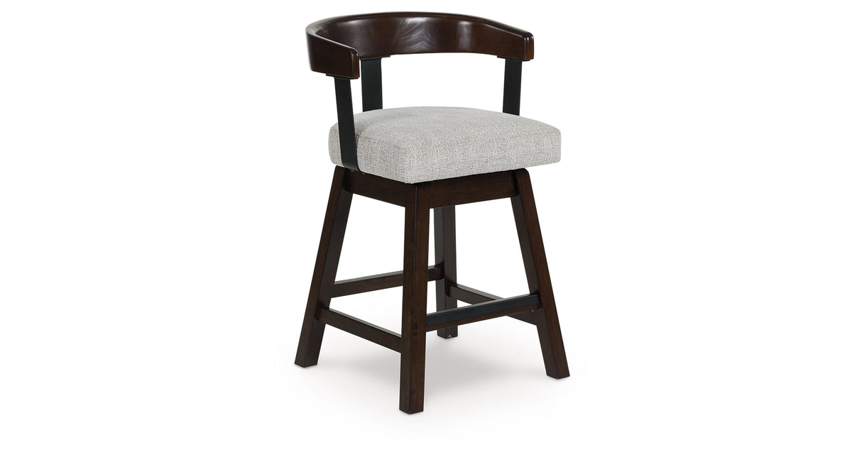 Haddigan Dark Brown Counter Height Barstool, Set of 2 by ASHLEY FURNITURE at Eve Furniture