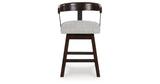Haddigan Dark Brown Counter Height Barstool, Set of 2 by ASHLEY FURNITURE at Eve Furniture
