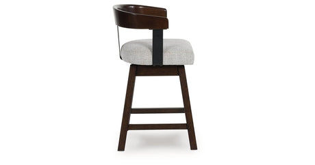 Haddigan Dark Brown Counter Height Barstool, Set of 2 by ASHLEY FURNITURE at Eve Furniture
