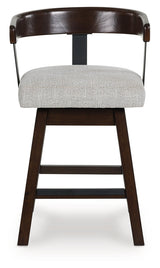 Haddigan Dark Brown Counter Height Barstool, Set of 2 by ASHLEY FURNITURE at Eve Furniture
