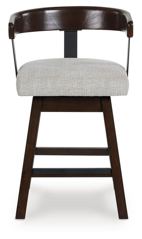 Haddigan Dark Brown Counter Height Barstool, Set of 2 by ASHLEY FURNITURE at Eve Furniture