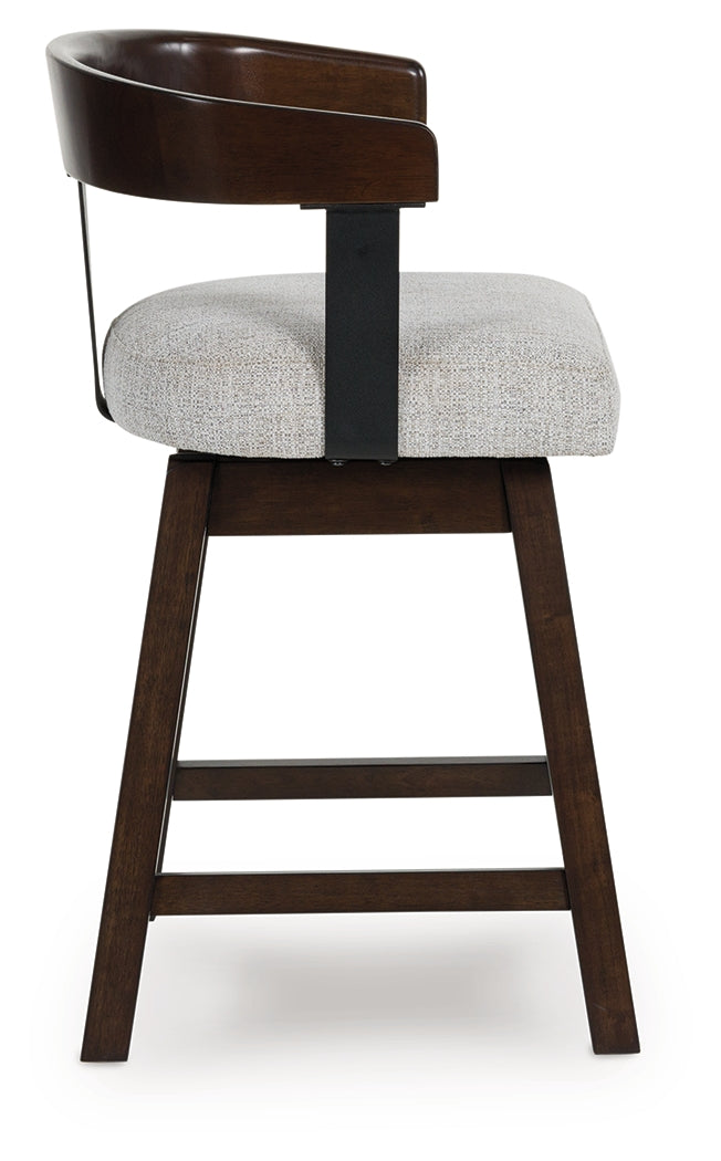 Haddigan Dark Brown Counter Height Barstool, Set of 2 by ASHLEY FURNITURE at Eve Furniture