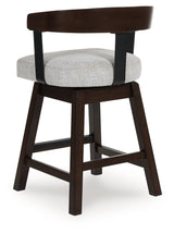 Haddigan Dark Brown Counter Height Barstool, Set of 2 by ASHLEY FURNITURE at Eve Furniture