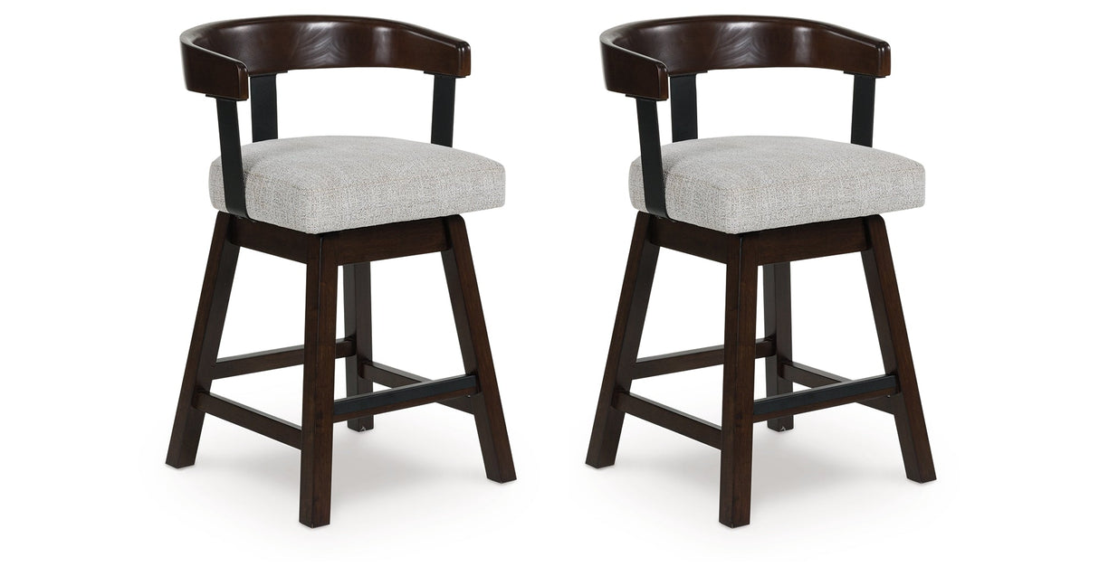 Haddigan Dark Brown Counter Height Barstool, Set of 2 by ASHLEY FURNITURE at Eve Furniture